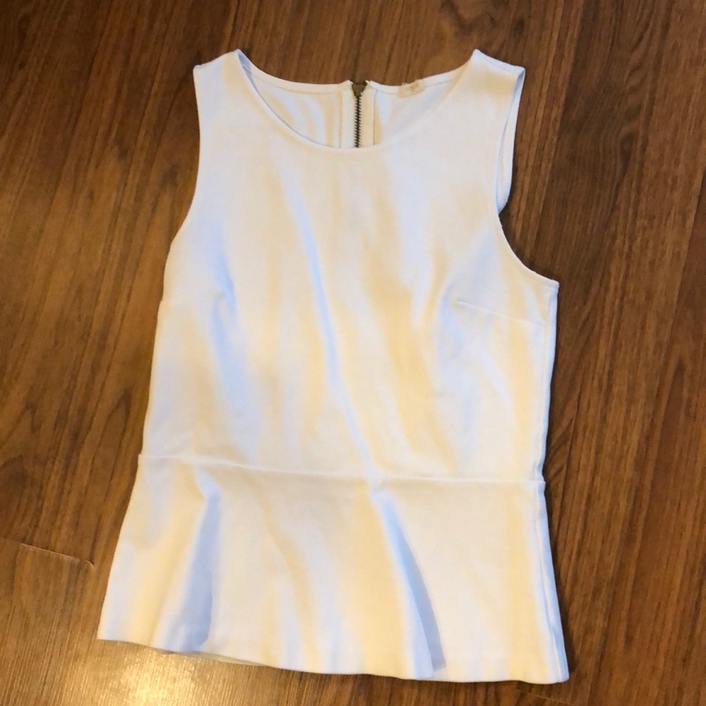 J. Crew white peplum top, size small